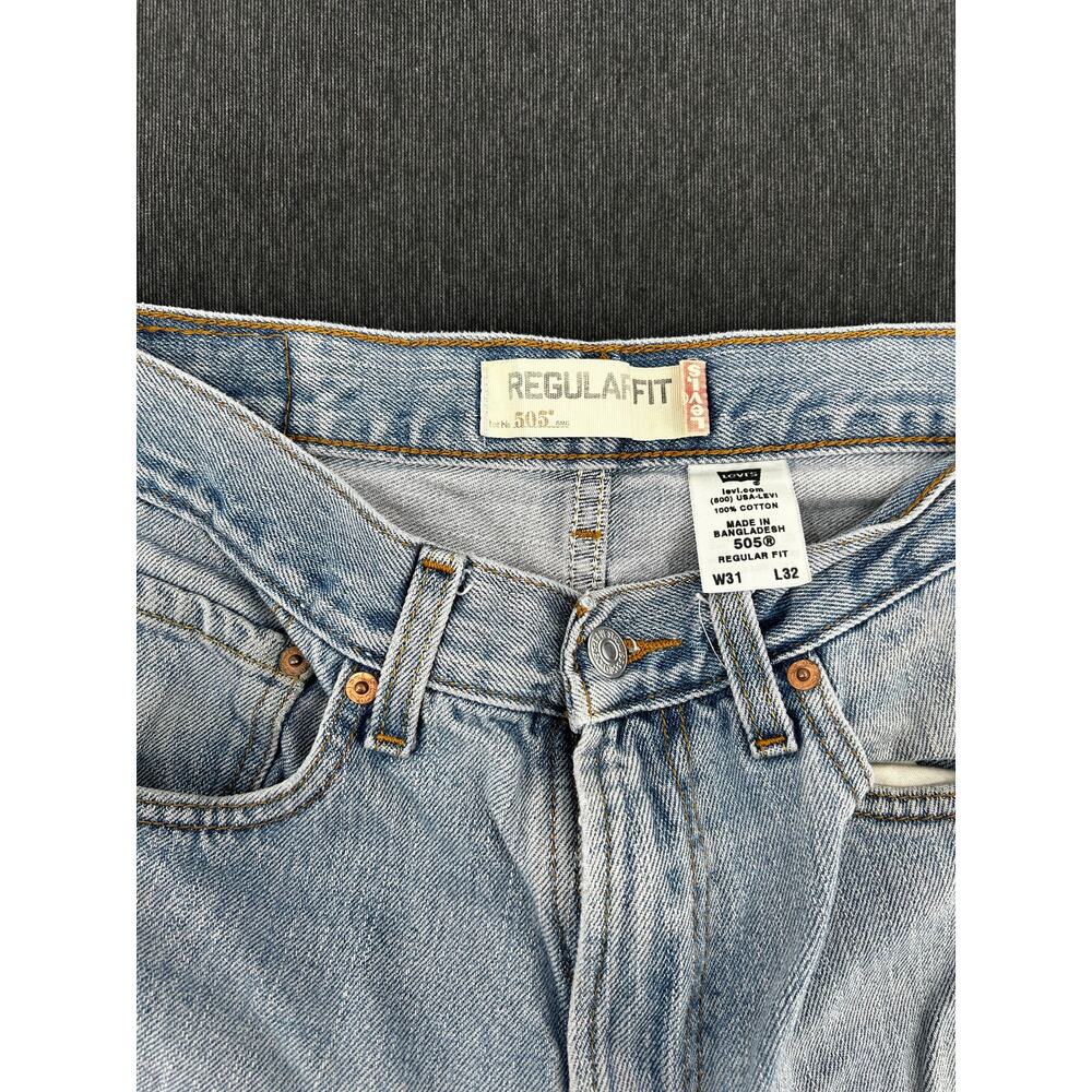 Levi's 505 Regular Fit Straight Leg Jeans Men's 31x32 Light Stonewash Cotton
